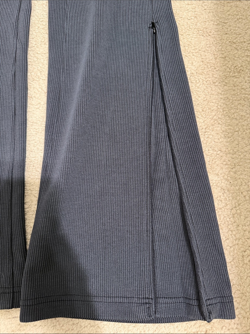 Navy/Gray Ribbed Flare Lululemon Pants - Picture 6 of 8